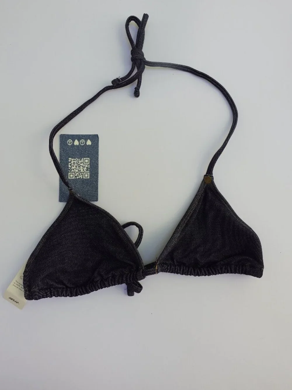 Women's American Eagle Aerie Triangle Bikini Top in Denim Size XL NWT $34